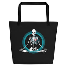 Load image into Gallery viewer, Large Tote - Beach Bag - Meditating Skeleton
