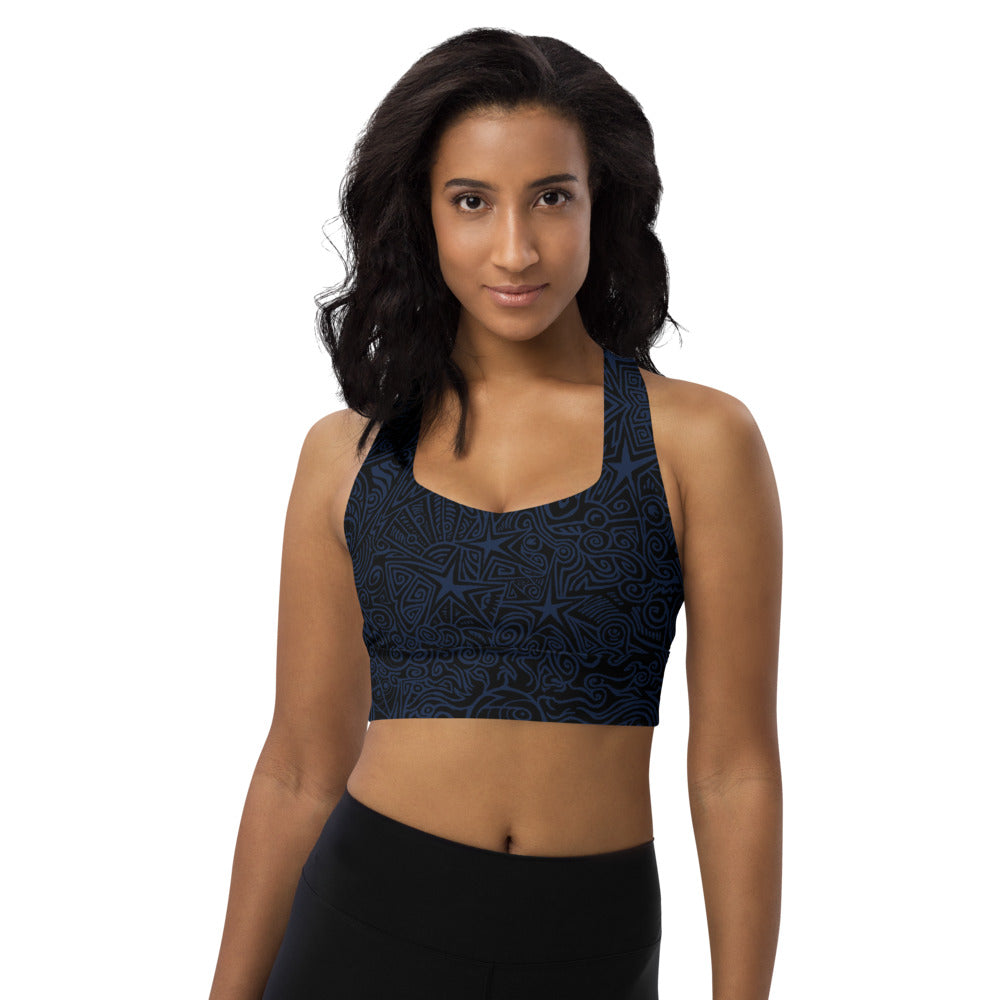 Longline sports bra - Navy