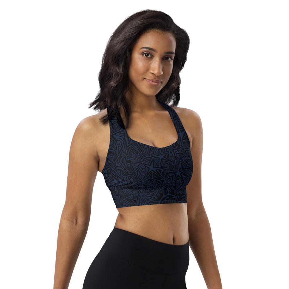 Longline Sports Bra / Navy