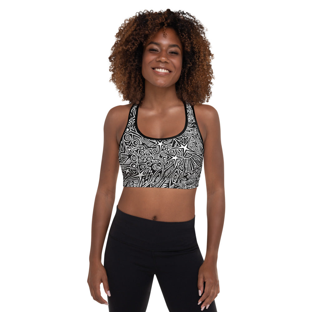 Padded Sports Bra - White