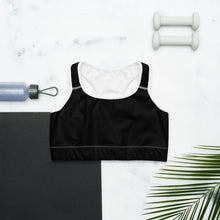 Load image into Gallery viewer, Sports bra - Matching Black w/White Piping
