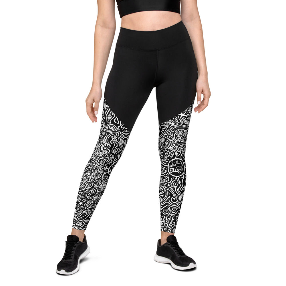 Sports Leggings - B&W