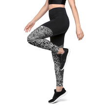 Load image into Gallery viewer, Sports Leggings - B&amp;W
