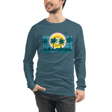 Load image into Gallery viewer, Unisex Long Sleeve Tee - Think Good Thoughts - Palm Trees
