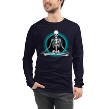 Load image into Gallery viewer, Unisex Long Sleeve Tee - Meditating Skeleton
